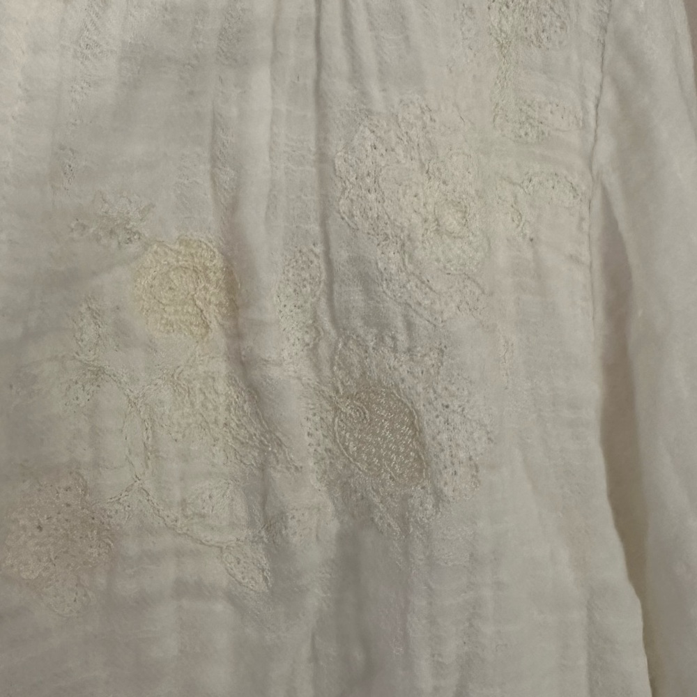 Zara XS floral embroidery gauzy tunic top - Picture 3 of 11